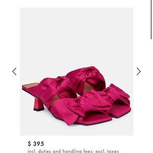 New GANNI size 9 kitten heel bow mules